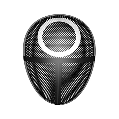 Circle Mask Game Mask, Costume Masked Man Game 2021, Halloween Party Face Mask Circle/Round Mask Party Cosplay Mask Horror Fun TV Show Character Cover