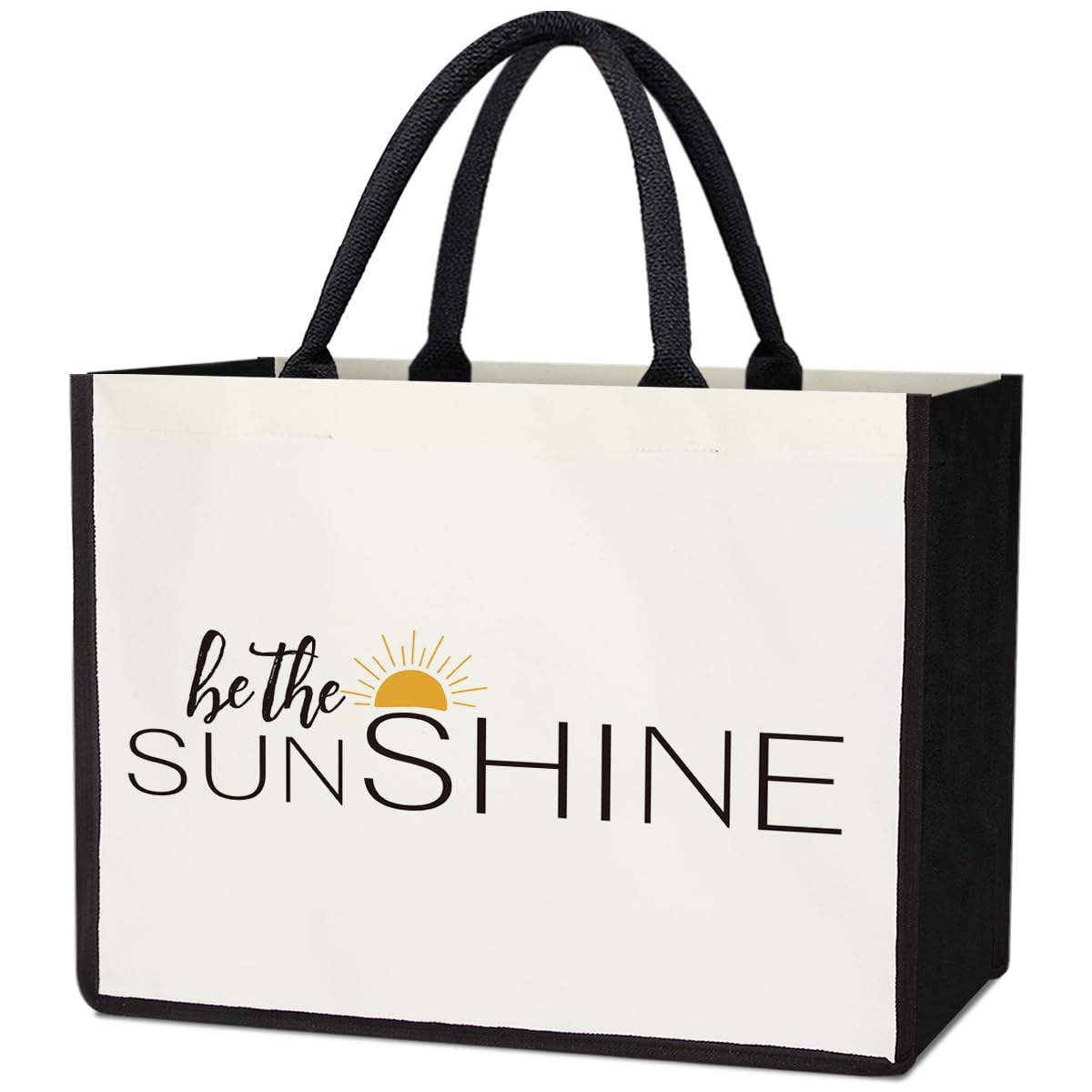 Yuansail Canvas Tote Bag, Personalized Present Bag for Women Friends, Shopping Bag Shoulder Bag Reusable Grocery Bag - C