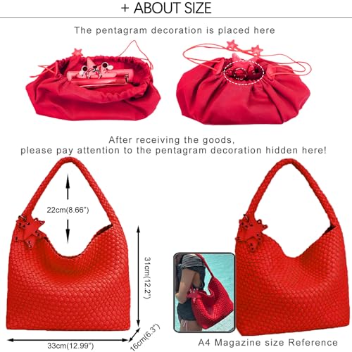 Image of Woven Tote Bag for Women, Shoulder Handbags, Beach Hobo, Handwoven Satchel Underarm Bag, Top-Handle Bag With Purses