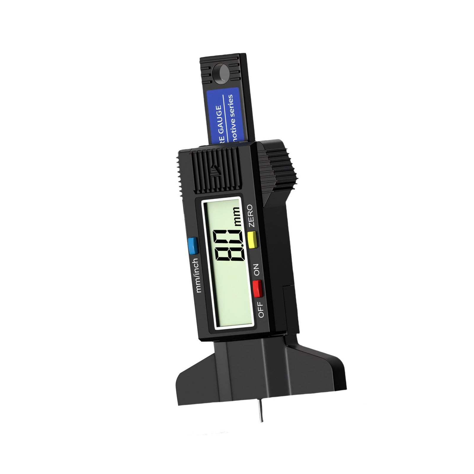Fromceo Black Tire Treads Depth Gauges, Wear Detections Measuring Pen Tyre Treads Measurement Tool Tyre Wear Gauges Gauge Digital