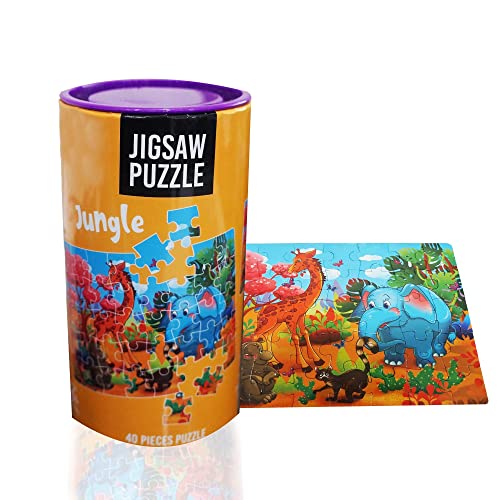 Image of MUREN Jungle Jigsaw Puzzle Game for Kids- Age of 5-12 Years Old- Educational and Fun Children Game-Child Learning & Creativity Game Fun Child Play (40 Pieces-Multicolor)