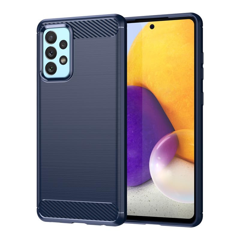 Image of Hybrid Carbon Fiber Back Case for Samsung Galaxy A72 4G / A72 5G (Blue)