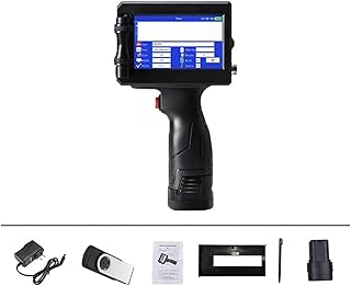 Portable Handheld Inkjet Printer 12.7mm Label Printer QR Bar Batch Code Date Number Logo Expiry Date Handheld Inkjet Printer 24 Languages Portable Intelligent Upgraded for Code Date Label (Color : Wi