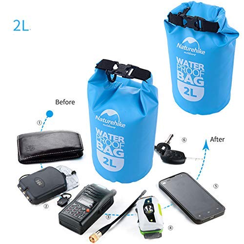 Image of Ocean Pack Waterproof Dry Bag, Heavy-Duty PVC, Storage Bag Organizer for Kayaking Floating Backpack for Water Sports, Fishing, Boating Beach Rafting (Multicolor) (2 Liter)