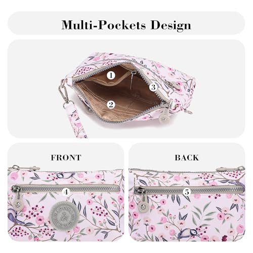 Image of Small Wristlet Wallets for Women Nylon RFID Cross body bag | Cell Phone Purse with Built-In Card Slots for Daily Outings