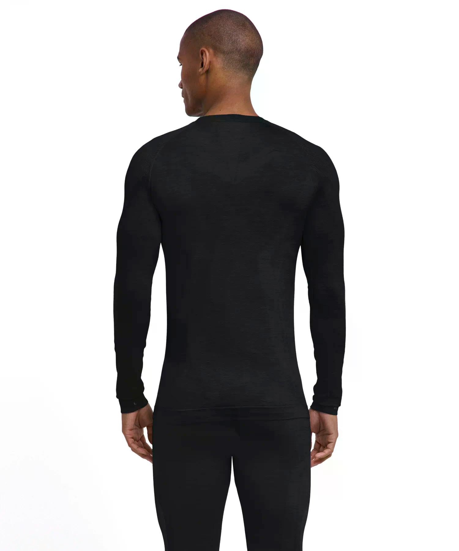 FALKE Mężczyźni Warstwa podstawowa (góra) Wool-Tech Light M L/s Sh wełna materiał funkcjonalny regulujące klimat 1 Sztuka, Czarny Black 3000, M