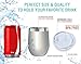 CHILLOUT LIFE 12 oz Stainless Steel Wine Tumblers 2 Pack - Double Wall Vacuum Insulated Wine Cups with Lids and Straws Set for Coffee, Wine, Cocktails - Holographic Glitter