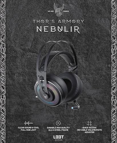L33T Nebulir Rgb, Cuffie Da Gioco Con Microfono E Cancellazione Del Rumore, Adatte Per Pc, Ps4, Ps5, Xbox Series S, Xbox Series X Con Connettore Jack Da 3,5 Mm O Usb - Cuffia gaming - Immagine 4