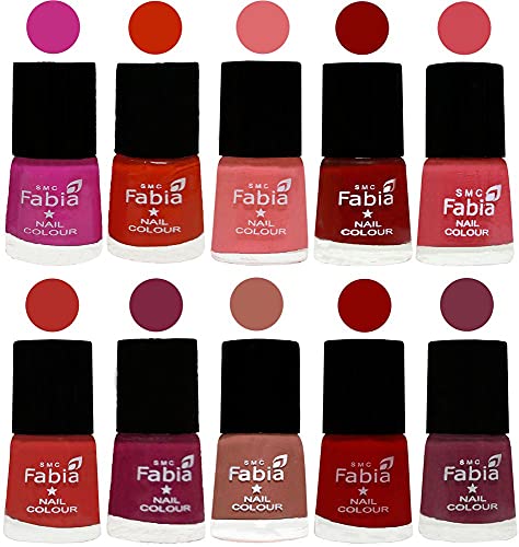 Image of ALL IN ONE (PACK OF 10), Long Lasting Glossy Nail Polish, 6 ml Each, All Vibrant Colours,02308