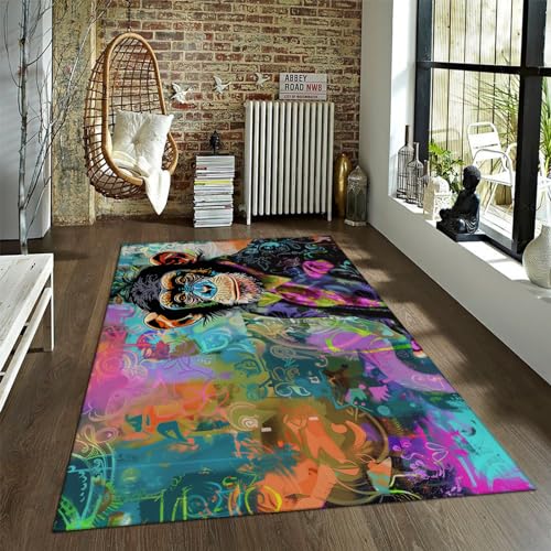 Tapis gorilla animal d'art graffiti vivant doux et multicolore 60x90 - 2