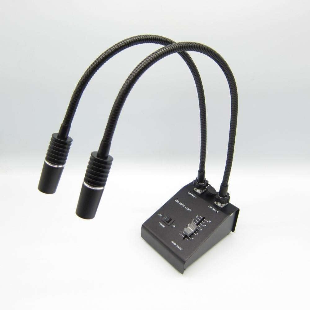 Accesorios para microscopio Digital de Mano - Luz LED Doble con Cuello de Cisne de 6 vatios para microscopio Estereo, iluminador de microscopio, luz puntual, Accesorios para microscopio