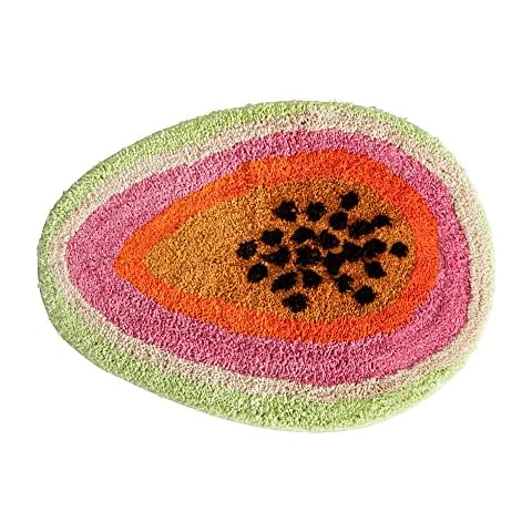 Passion Fruit Shaped Rug Fruits Bath Mat Area Rug Non-Slip Bathroom Door Mat for Bedroom Bathroom Kitchen Cartoon Area Rug for Kid’s Room Soft Bathmat Home Decor (47x65cm/18.5x25.6in) Cover