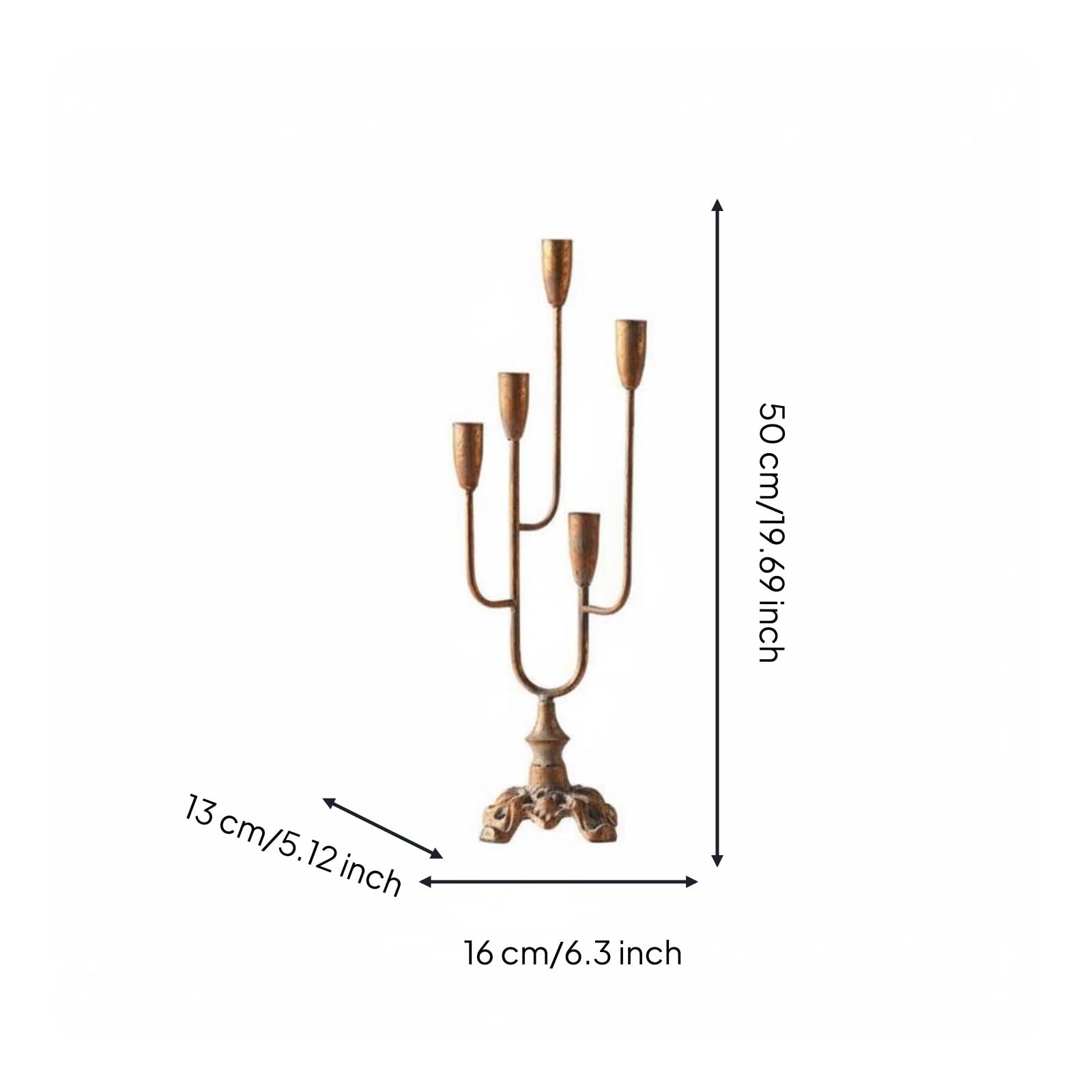 harayaa Candelabro Decorativo Portacandele Candelabro Candeliere Supporto Portacandele in Metallo Stile Europeo Elegante con per Candele Lunghe per Tavola Ricevimenti Natale Soggiorno Ristorante