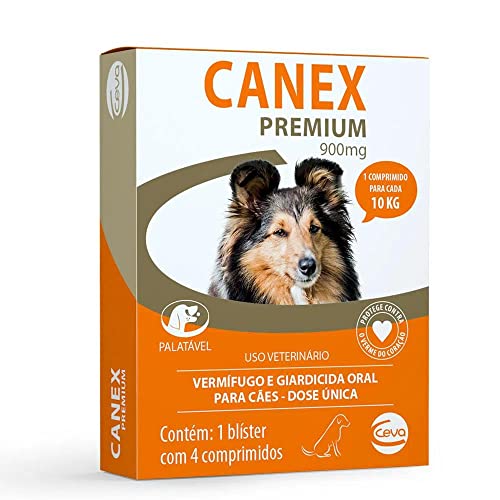 Vermífugo Canex Premium 900 mg para Cães - 4 comprimidos