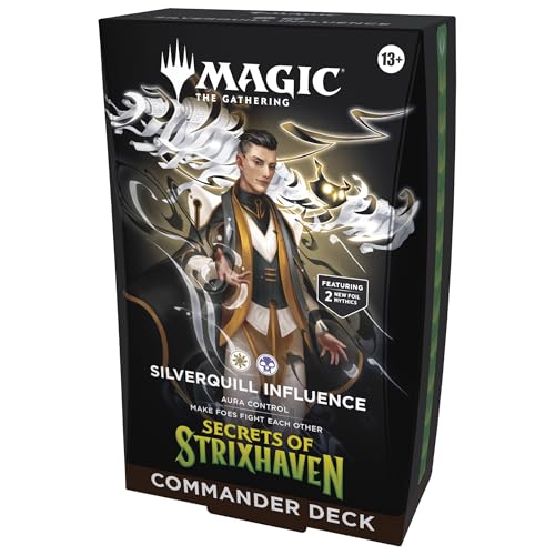 Mazo de Commander de Secretos de Strixhaven, de Magic: The Gathering - Influencia de Plumargéntum (Versión en Inglés)