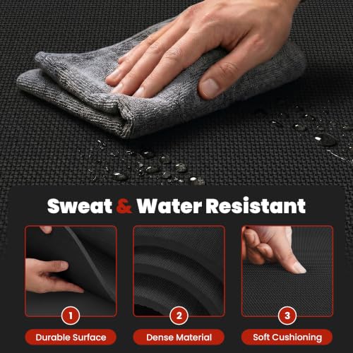 Image of THAILE Large Exercise Mat, 7'x5' /6'x4' /8'x6' /10'x6', 8mm PVC Workout Mat