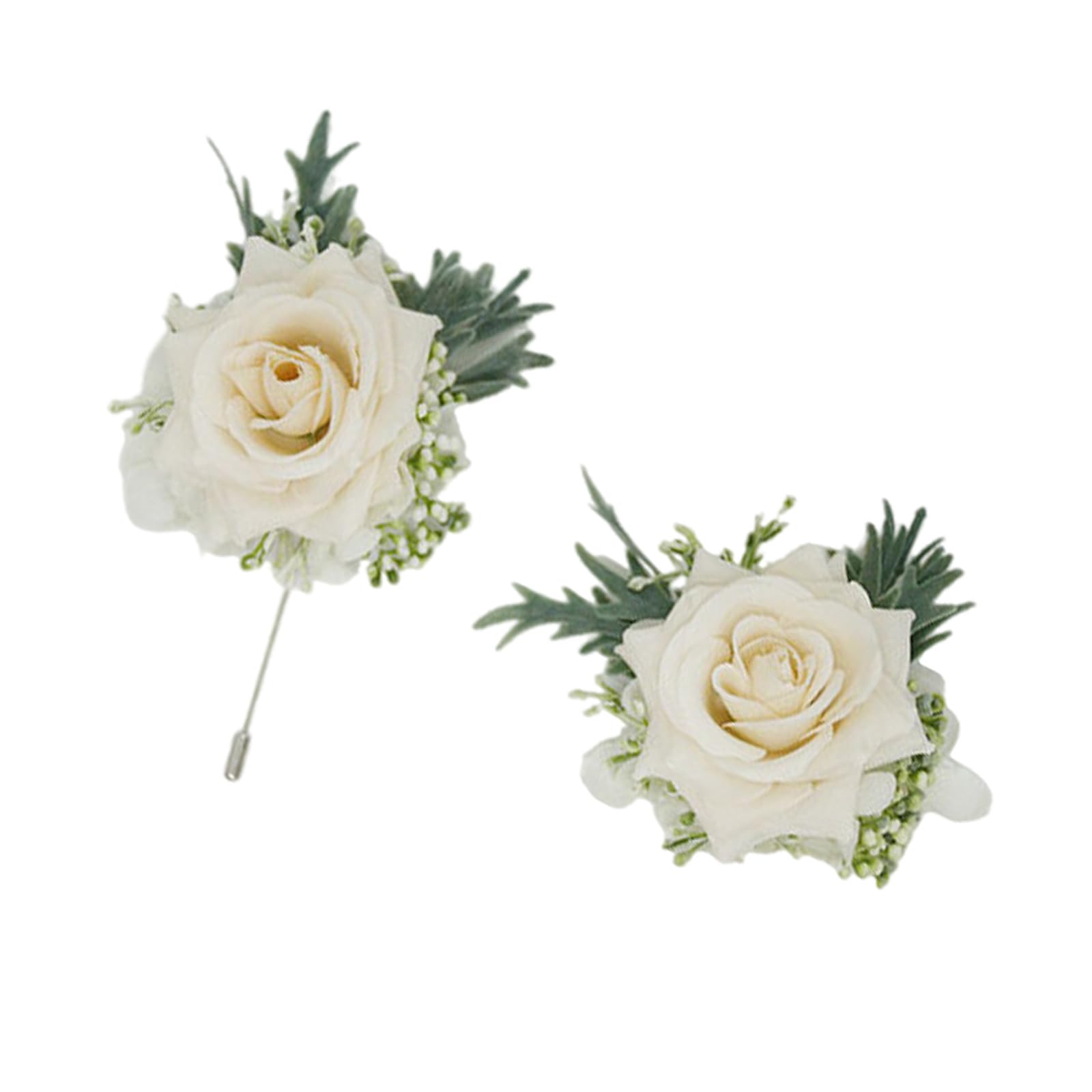 XIGACGEH Boutonniere and Wristlet Set with Artificial Floral Design for Bridesmaids Grooms Formal Attire Bride Bridesmaid Groom Flower Accessories