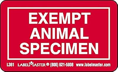 Labelmaster L361 Exempt Specimen Label, Animal (Pack of 1000)