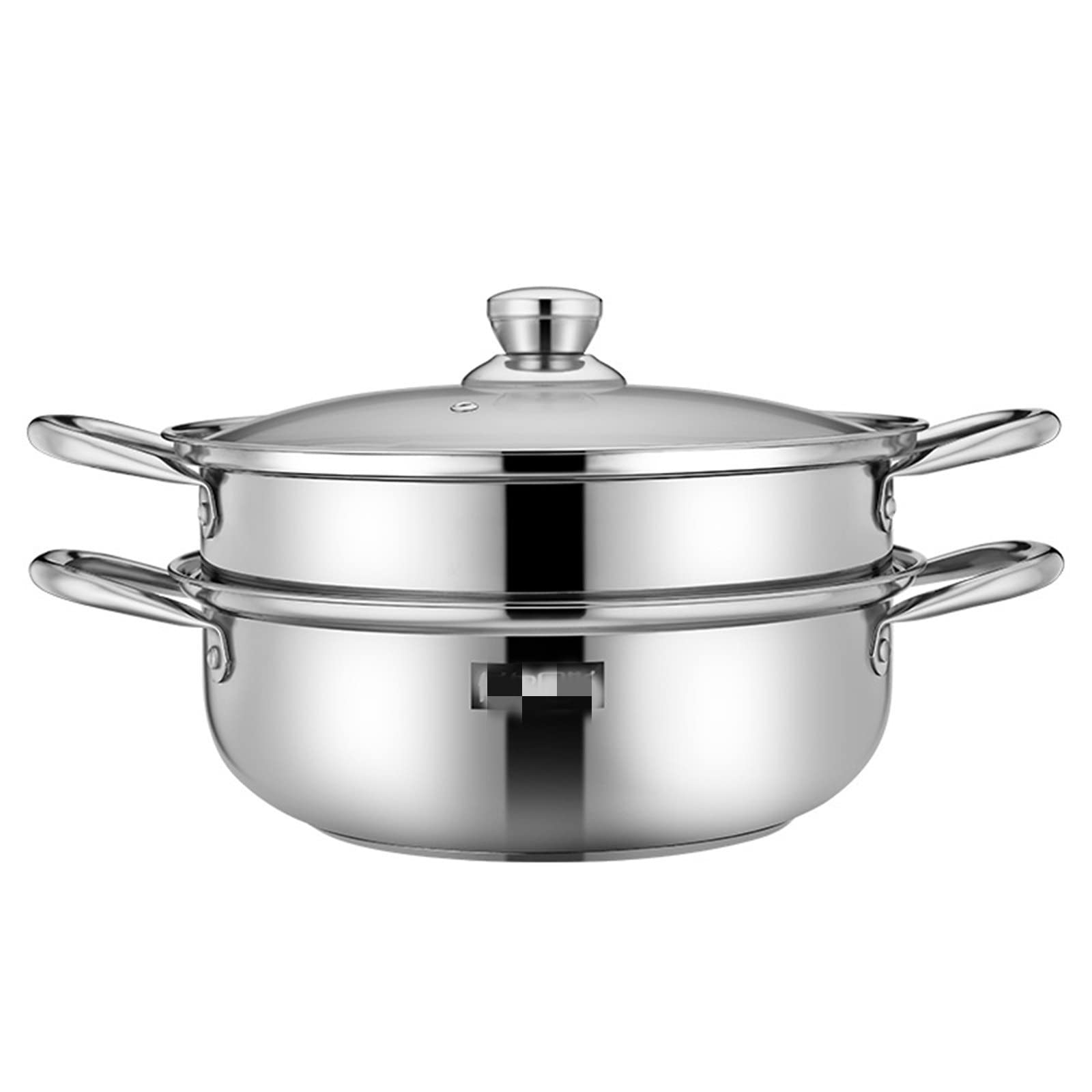 Pentola per cottura a vapore Pentola per cottura a vapore per zuppa di Grande capacità Cucina Pentola a induzione per Uso domestico Cottura a vapore (Argento Come mostrato)