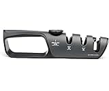 MITSUMOTO SAKARI Japanese Knife Sharpener with Adjustable Angle Knob, Professional 3-Stage Knife Sharpeners, Multifunctional Sharpening & Polishing Kitchen Sharpeners