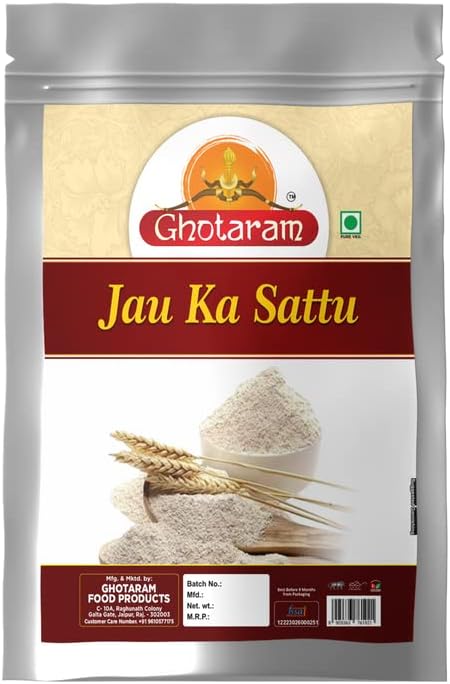 Ghotaram Weight loss Flour Drink Jau Barley Sattu Powder||Healthy Nutritious Barli Jau Jao Joo Sattu Atta/Flour|Roasted Jau Dhani flour/Sattu Atta Energy-boosting Joo Jav Jao ka ghol Sattu-240g