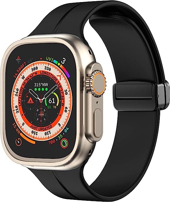 Image of Printme Silicone Sport Band Compatible with Apple Watch 38mm 40mm 41mm 42 mm 44 mm 45 mm 49 mm, Magnetic Clasp Adjustable Strap Compatible for iWatch Series SE Series 1-8