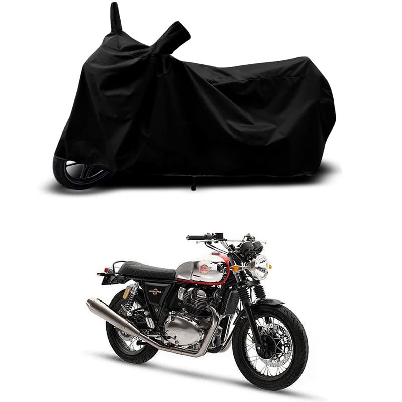 Image of 100% Scratchproof /UV-Rays /Heat Protection /Birds Dropping /Water Resistant /Dust Proof /Waterproof /Bike Scooty Two Wheeler Body Cover Compatible for Interceptor 650 Strip All Varient[Black]