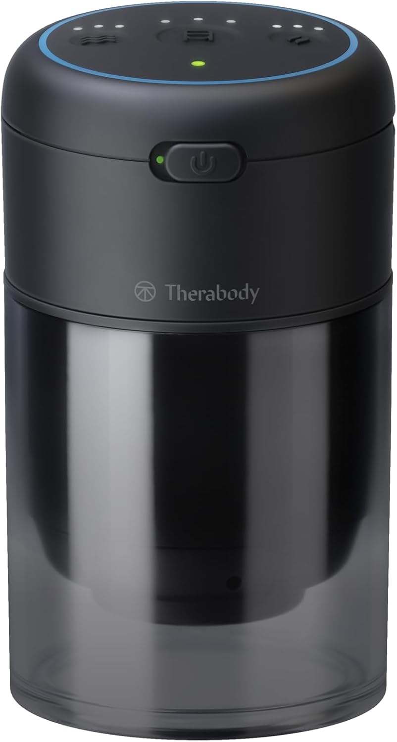 TheraCup Portable Cupping Massage Therapy for Localized Muscle Tension Relief and Blood Circulation in Back, Shoulders, Legs and Body - Smart Cupping Therapy with ThermaVibration Technology- Black