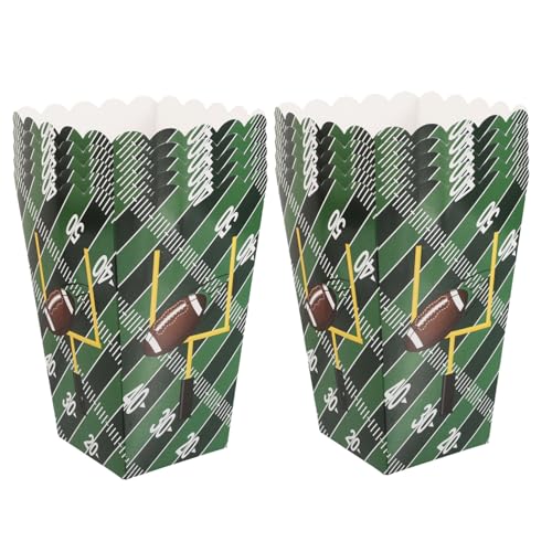 KOMBIUDA Rugby Printing Popcorn Boxes Versatile Popcorn Containers for Sports Party Decorative