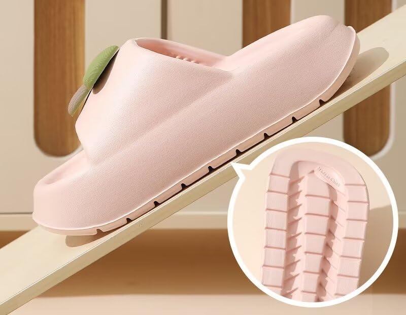 Pillow Slippers for Women and Men Non Slip Quick Drying Shower Slides Bathroom Sandals ，Ultra Cushion ，Thick Sole（Size：38-39，Khaki） 034