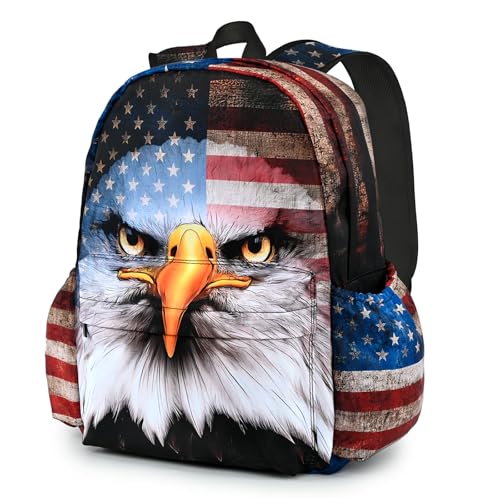Athjunss Bird Flag Kids Backpack School Backpack Teens Bookbag for Girls Boys Hiking Camping Travel Sports