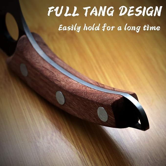 Image of Chefs Knife Ultra Sharp High Carbon German Stainless Steel Forged Blade,for Meat Cutting,Chopping, Ergonomic Wooden Handle (Wooden Handle + Sharpener+Gloves)