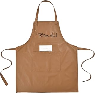 CXUNFHCL PU Camino de Cuero Delantero Delantera de peluquería Delantal Unisex Delantal para Salones de peluquería Delantales de Chef de Servicio Pesado para Asar Guardapolvos