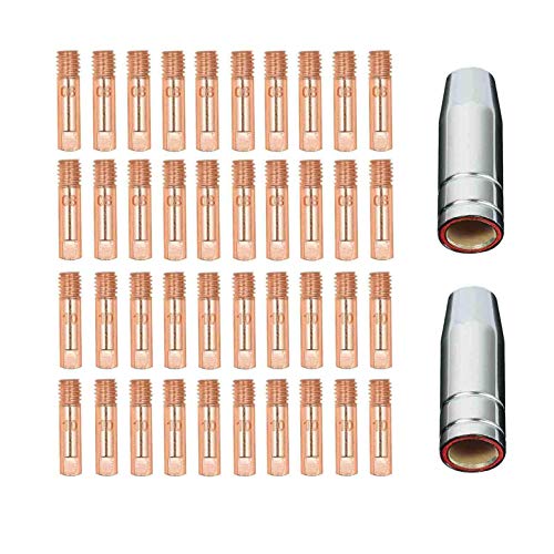 Mig Torch Contact Tips Consumables 42 PCS MIG Welding Torch MB15 15AK Contact Tip 0.8/1.0mm 0.30" MIG/MAG Welding Torch Consumables