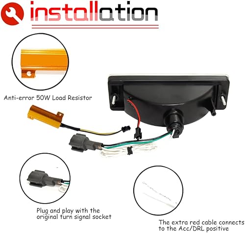 Miniatura 9 de GTINTHEBOX Para 1988-1997 Nissan Hardbody Pickup, 1988-1995 Nissan Pathfinder parachoques delantero señal de giro DRL luz diurna lente ahumada