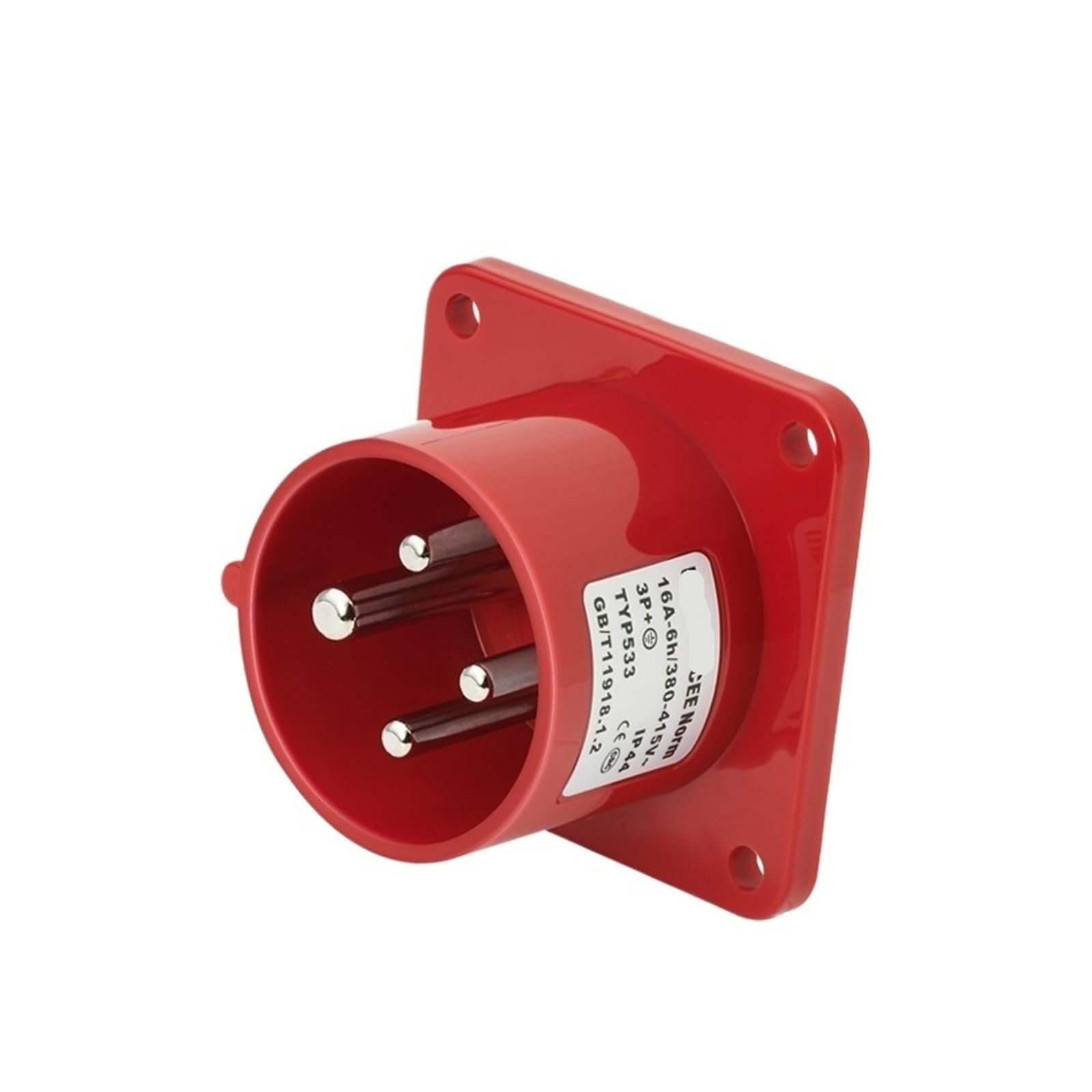 Spina Industriale Impermeabile a 4 Poli 16A Presa Chiara e Scura connettore CEE 6818TYP283(Concealed Straight Plug)