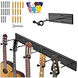 Diseño innovador y fácil instalación: los listones de montaje para colgar en pared de guitarra son rieles de pared con un diseño de empalme de 3 secciones. Puedes utilizar una sección por sí misma o conectar secciones de 1 a 3 secciones según sea necesario. El kit viene con los tornillos necesarios y tapones de expansión. Fácil de montar e instalar en varias paredes. (La instalación requiere el uso de un destornillador Phillips y un taladro de pared de 8 mm que necesita hacer agujeros en la pared)