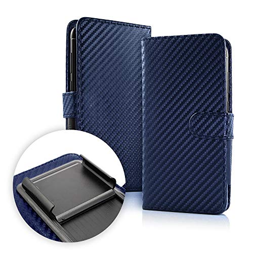 Custodia (UNIVERSALE) Compatibile con HUAWEI NOVA SMART DIG-L21 HONOR 6C DIG-L21HN DIG-L01 Cover CASE flip LIBRO con gancio INTERNO PROTEZIONE ANTIURTO antigraffio PORTAFOGLIO (Blu)