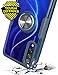 qseel for Xiaomi (Mi 9 Lite/Mi A3 Lite) Clear Ring Armor Case, Shockproof Cover Defender Combined with Soft TPU Rim, Crystal Acrylic Panel and Built-in Holder (Navy)