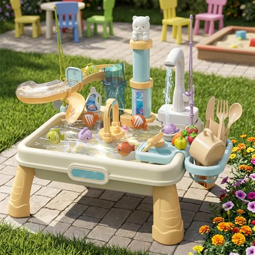 Table jeu d'eau enfants à évier électrique et pêche - 2