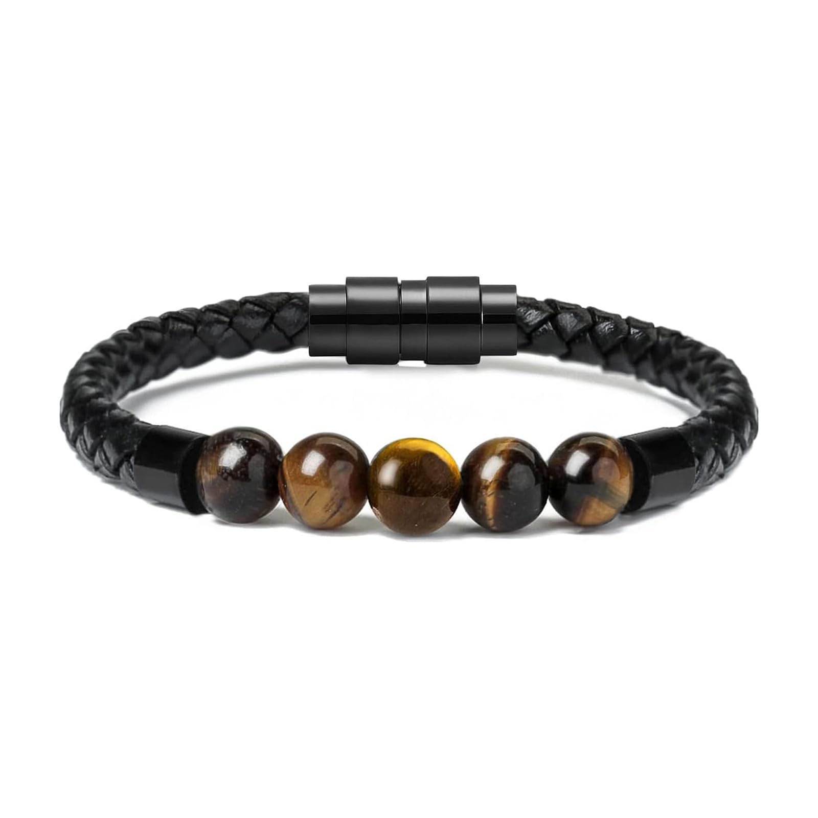 Leather Cremation Memorial Urn Bracelet Lava Stone 316L Stainless Steel Cremation Bangle Keepsake Urn Bracelet for Ashes