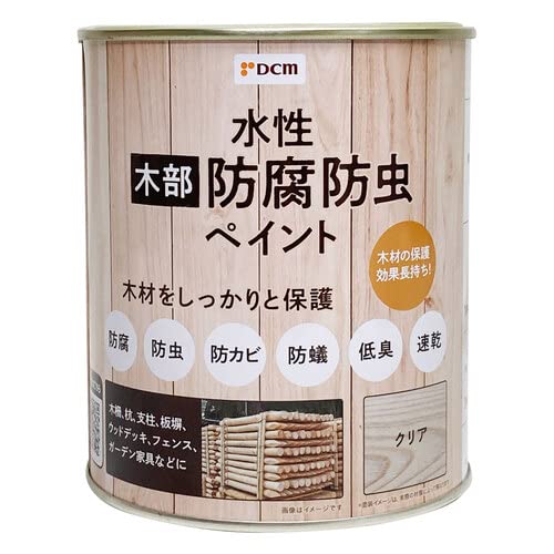 Amazon | 水性木部防腐防虫ペイント クリア 0.7L 0.7L | 塗料缶
