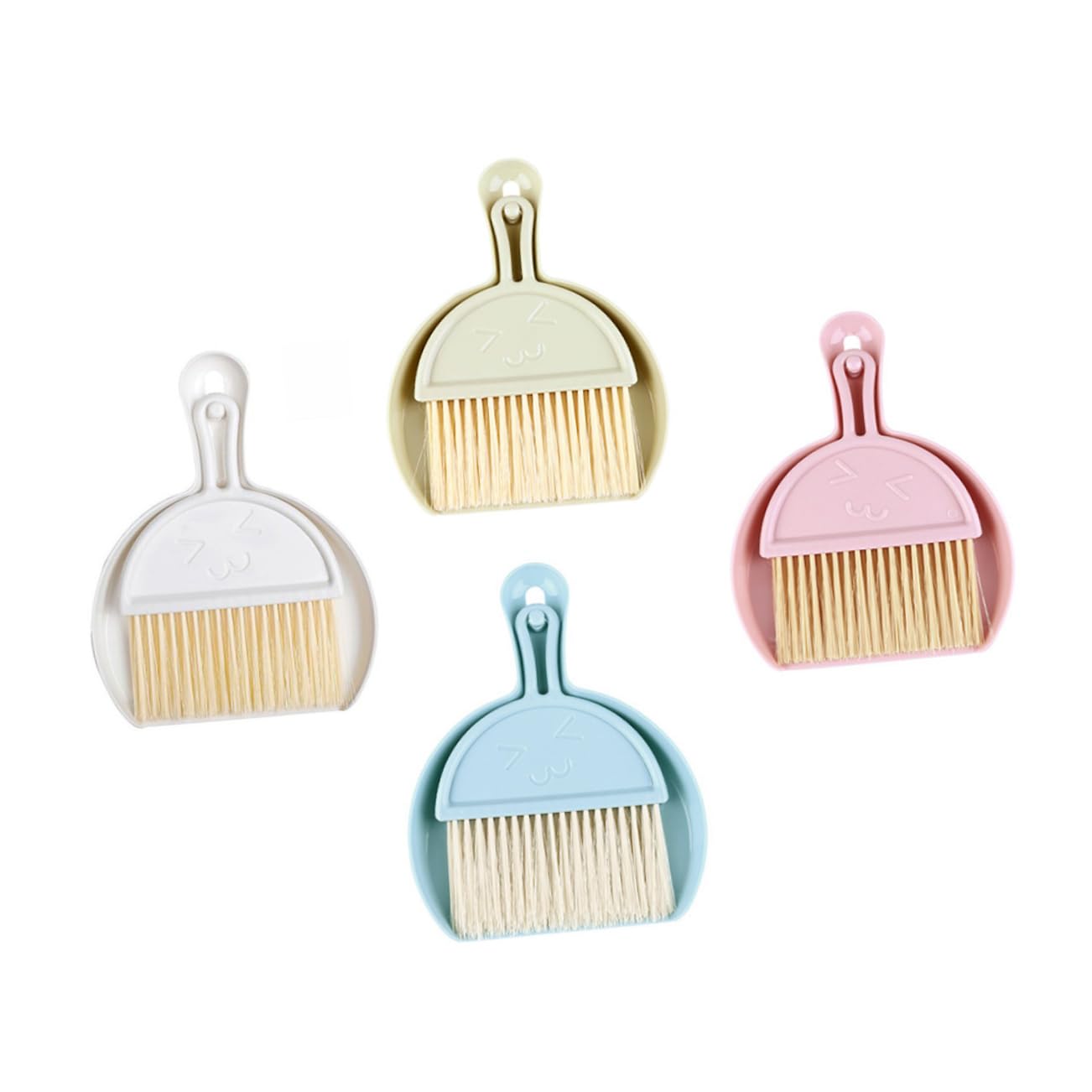 BUTIFULSIC 4 Sets Desktop Fan Broom Multifunctional Cleaning Brush Table Dust Pan Desktop Sweep Cleaning Brush Small Hand Dustpan Dust Brush Handheld Broom Mini Brush and Pan Nylon Wool