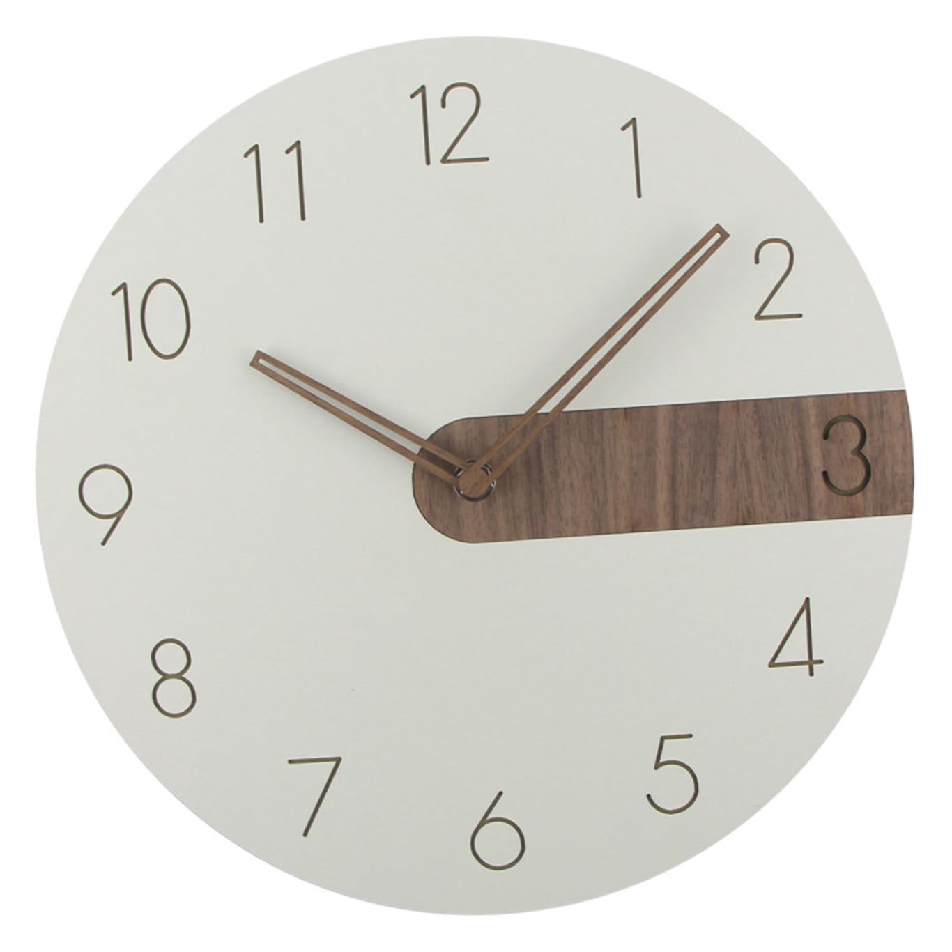 Horloge murale en bois silencieuse STOBAZA pendule de salon en MDF facile à lire