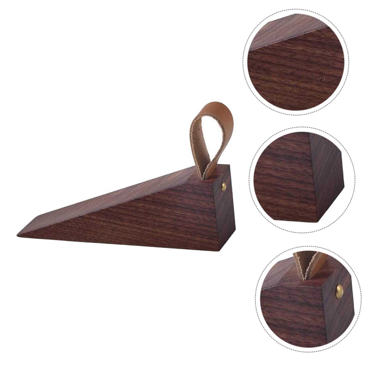 SEWACC 1pc Solid Wood Door Stop Bumpers for Cabinet Doors Tools Wooden Tambourine for Child Creative Door Stopper Durable Door Stopper Wood Door Stops Classic Walnut Household Door Plug