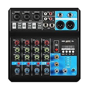 Professional Audio Mixer, Sound Board Console System, Interface 5 Channel Digital USB Bluetooth MP3 Computer Input 48V Phantom Power Stereo DJ Studio Streaming FX 16-Bit DSP Processor