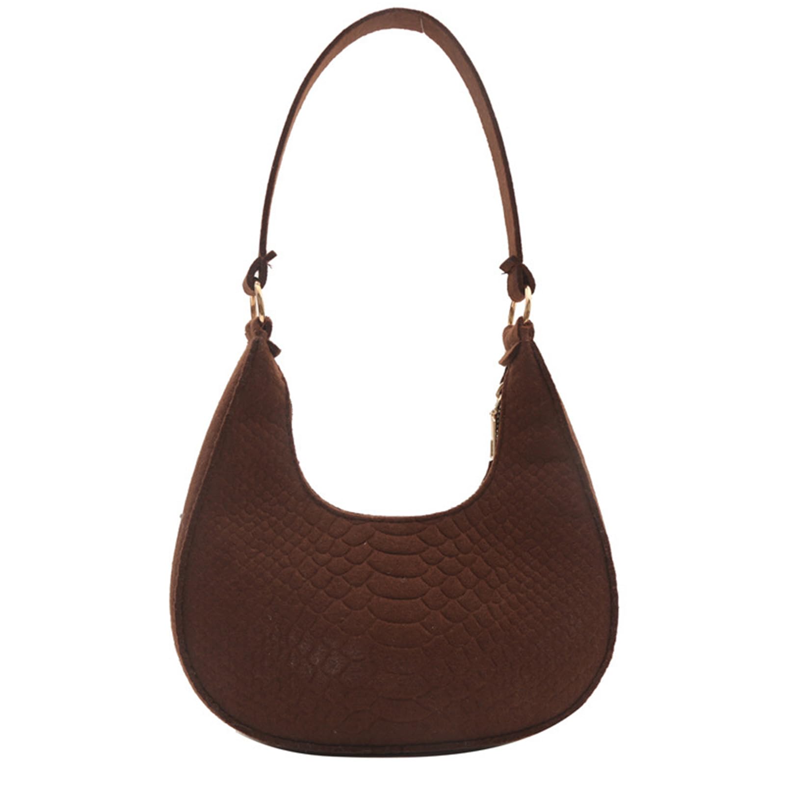 ACY×BROWN BAG SHOULDER MINI CAMOKAMO WBANGIAO Women's Brown Crescent Shoulder Bag. Classic