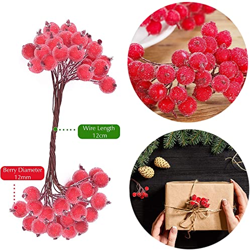 ALUY, Bacche di Agrifoglio Rosse Artificiali