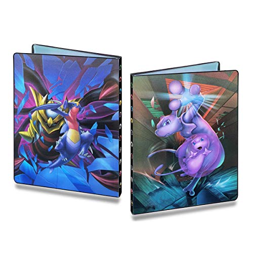 Flyglobal Carte de Range Jeux de Cartes 120 Pcs Pokemon Style Carte de Pokemon Full Art Cartes EX Cartes GX Jeu de Cartes Carte Album (Mew)