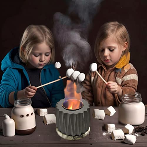 Aobaks Tabletop Fire Pit Bowl, Portable Indoor Outdoor Table Top Fire Pit, Personal Mini Fireplace And Smores Maker Cements (Grey) #TOP3